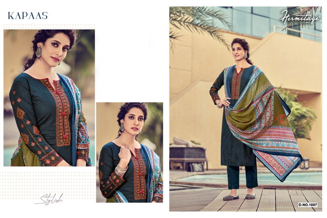 Hermitage Kapaas Exclusive Wear Cotton Printed Fancy Designer Dress Material